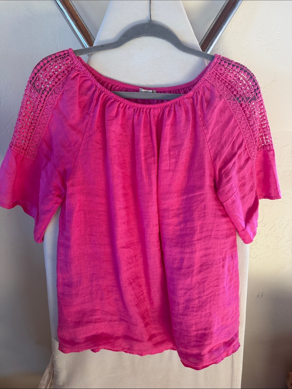 Pink linen top
